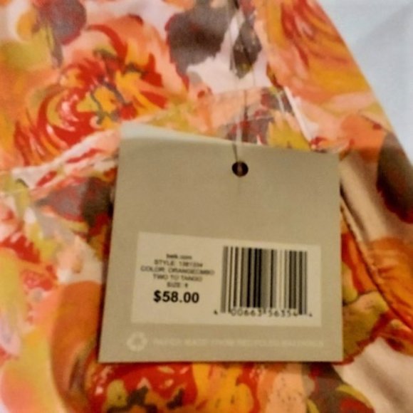 Madison Vintage Orange Combo Floral Crop Leg Pants Size 6 NWT - Picture 6 of 7